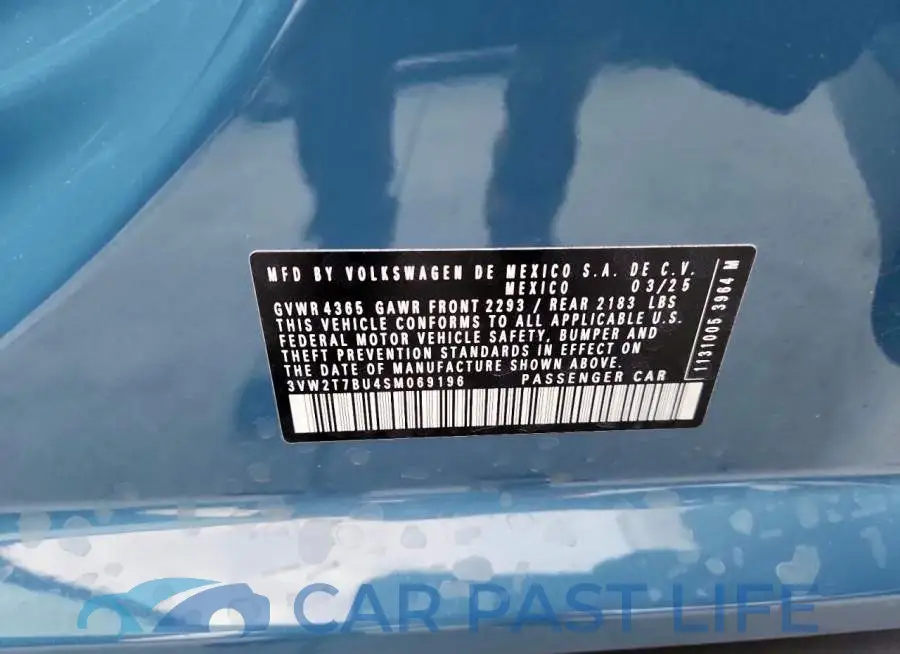 3VW2T7BU4SM069196# 12
