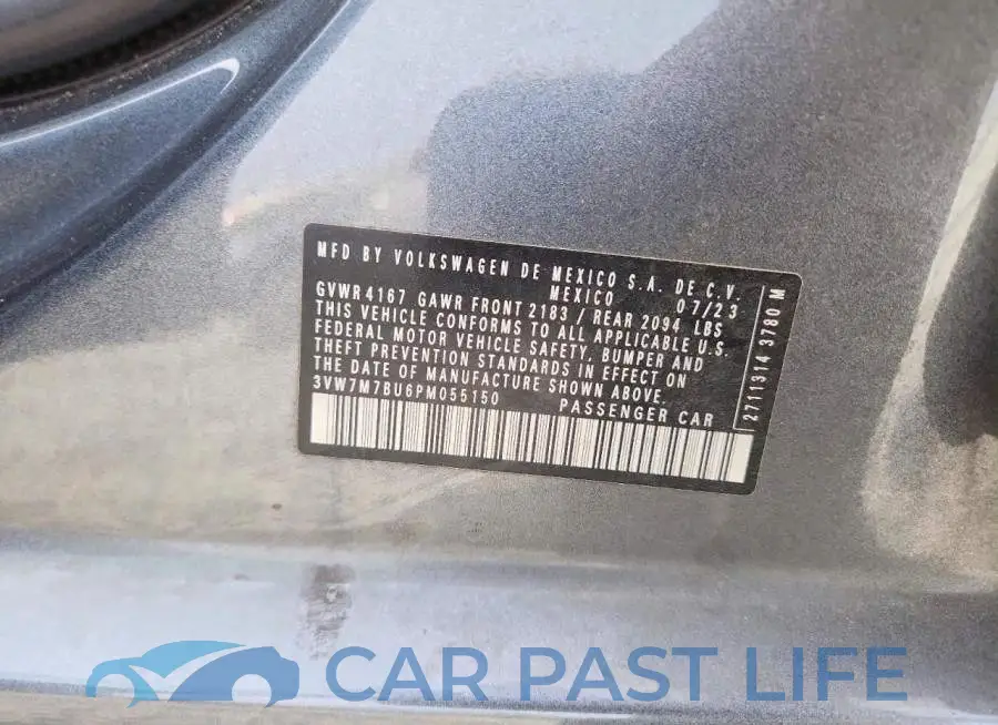 3VW7M7BU6PM055150# 12