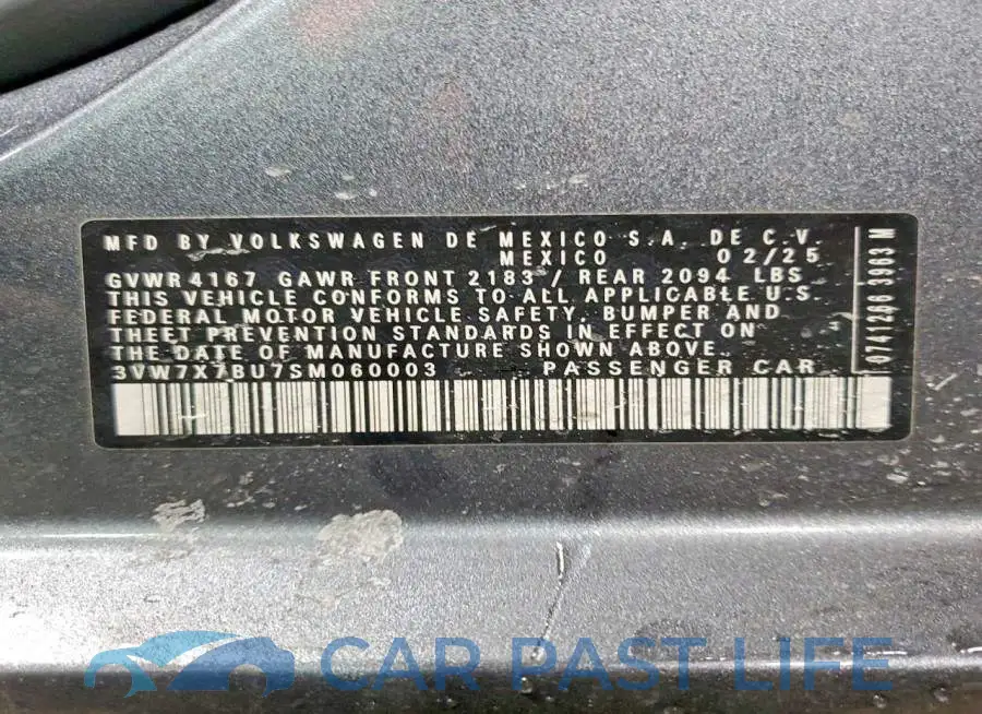 3VW7X7BU7SM060003# 12