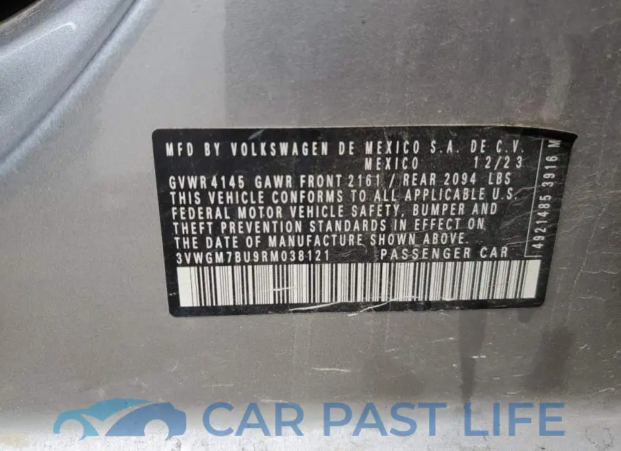 3VWGM7BU9RM038121# 12