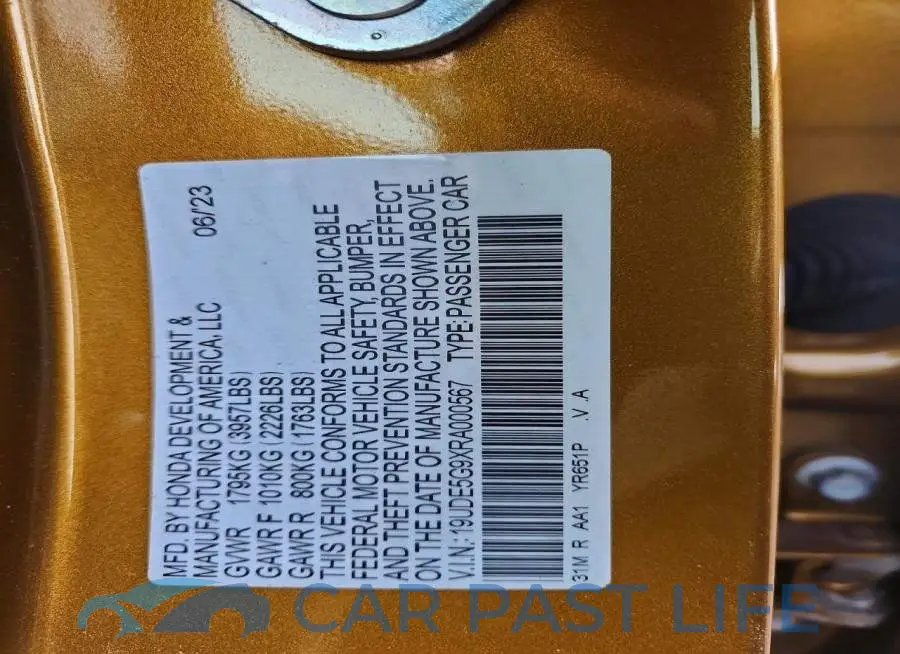 19UDE5G9XRA000567# 12