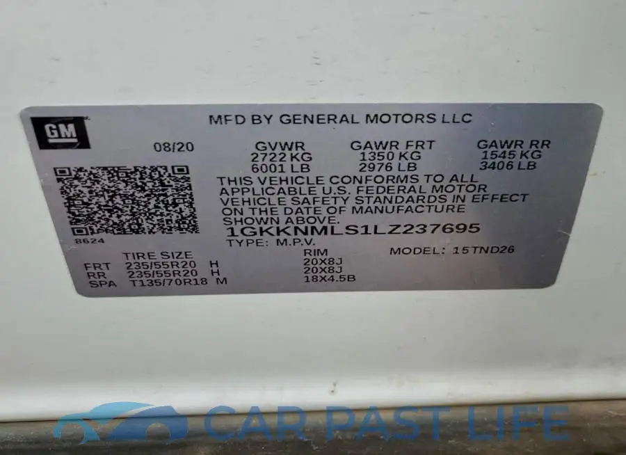 1GKKNMLS1LZ237695# 13
