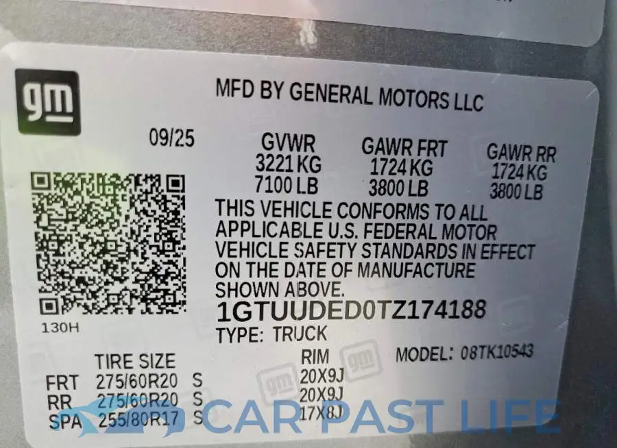 1GTUUDED0TZ174188# 12