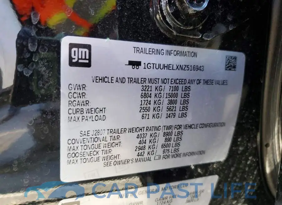 1GTUUHELXNZ516943# 12
