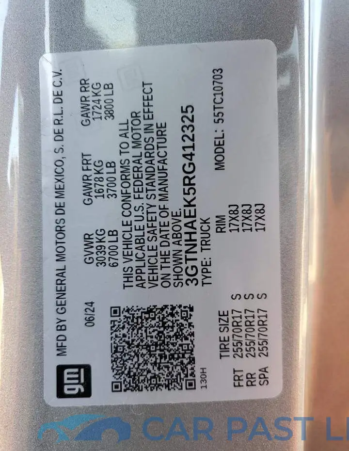 3GTNHAEK5RG412325# 12