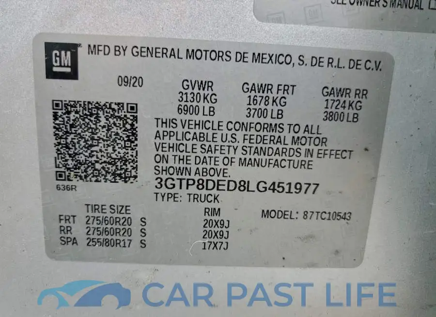 3GTP8DED8LG451977# 12