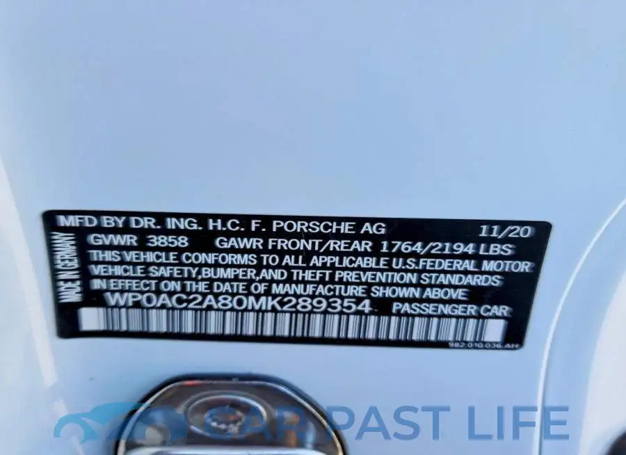WP0AC2A80MK289354# 13