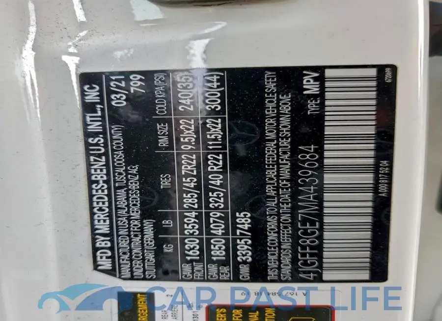 4JGFF8GE7MA439684# 13