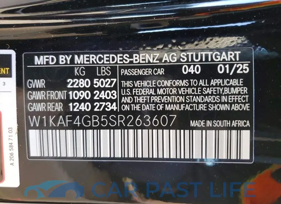 W1KAF4GB5SR263607# 12