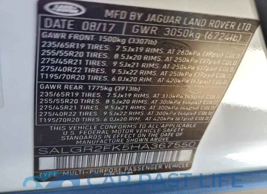 SALGR2FK5HA367550# 13