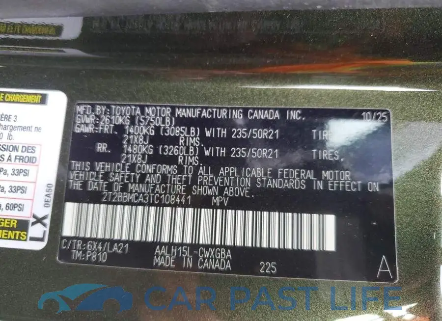 2T2BBMCA3TC108441# 13