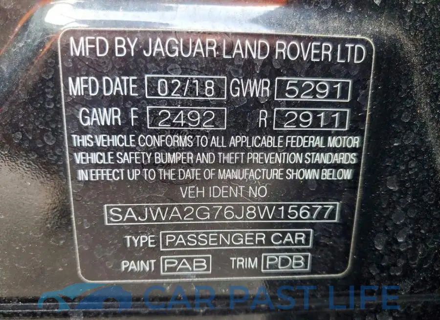 SAJWA2G76J8W15677# 12