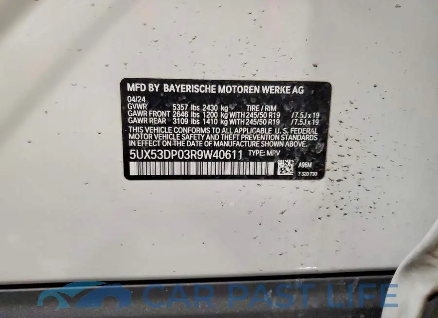 5UX53DP03R9W40611# 14