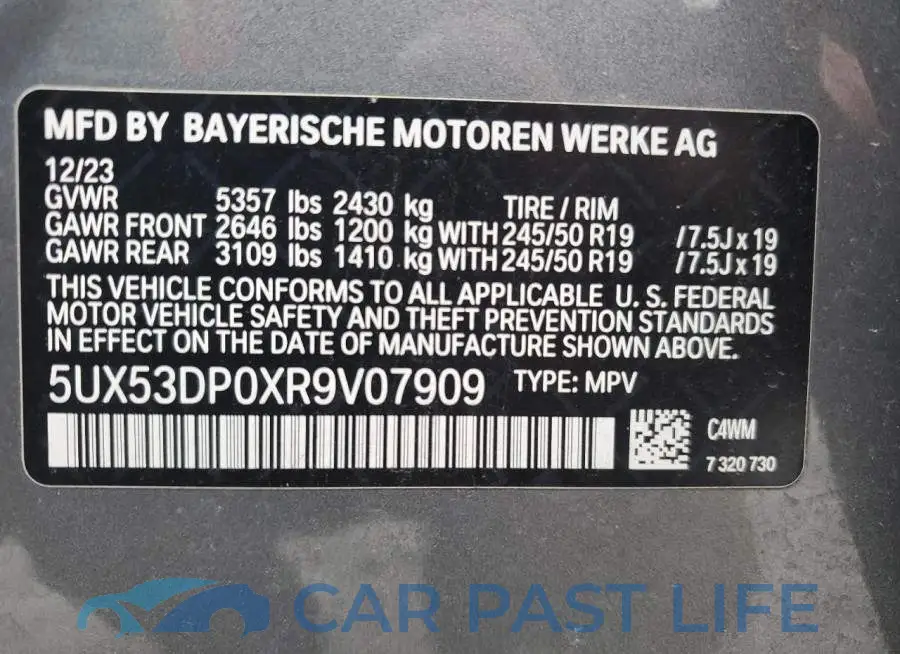 5UX53DP0XR9V07909# 13