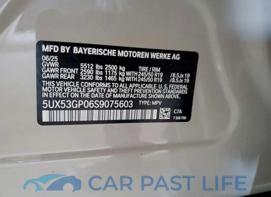 5UX53GP06S9075603# 12
