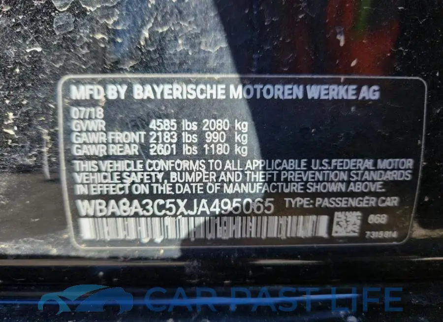 WBA8A3C5XJA495065# 12