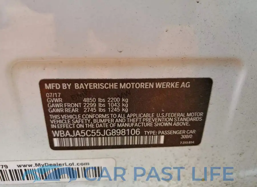 WBAJA5C55JG898106# 12