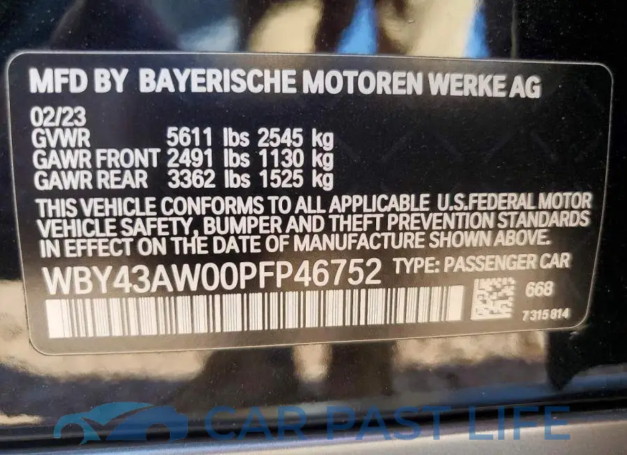 WBY43AW00PFP46752# 12