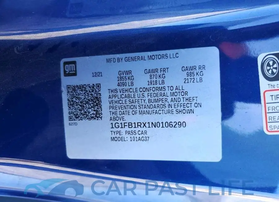 1G1FB1RX1N0106290# 12