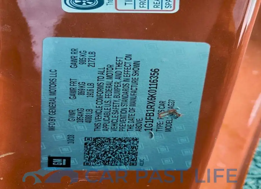 1G1FB1RX6K0116356# 12