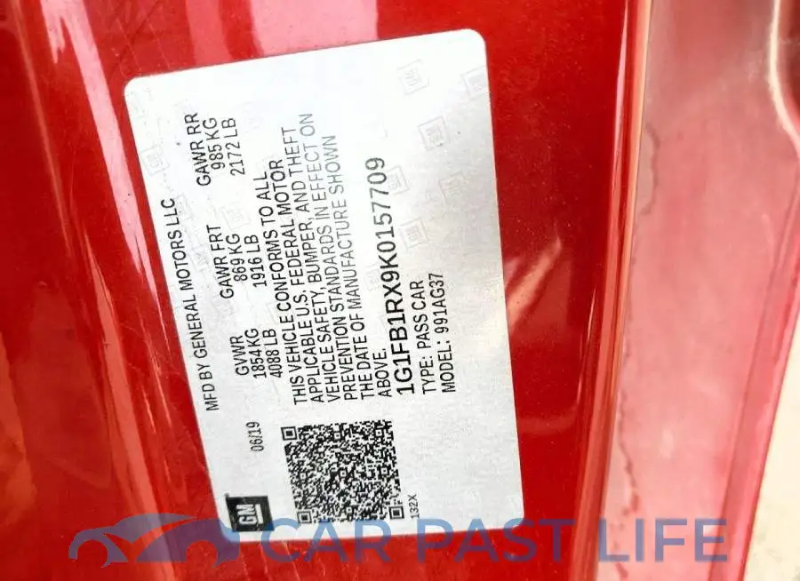 1G1FB1RX9K0157709# 12