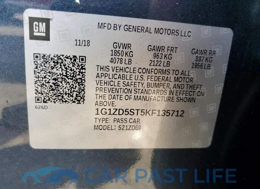 1G1ZD5ST5KF135712# 12