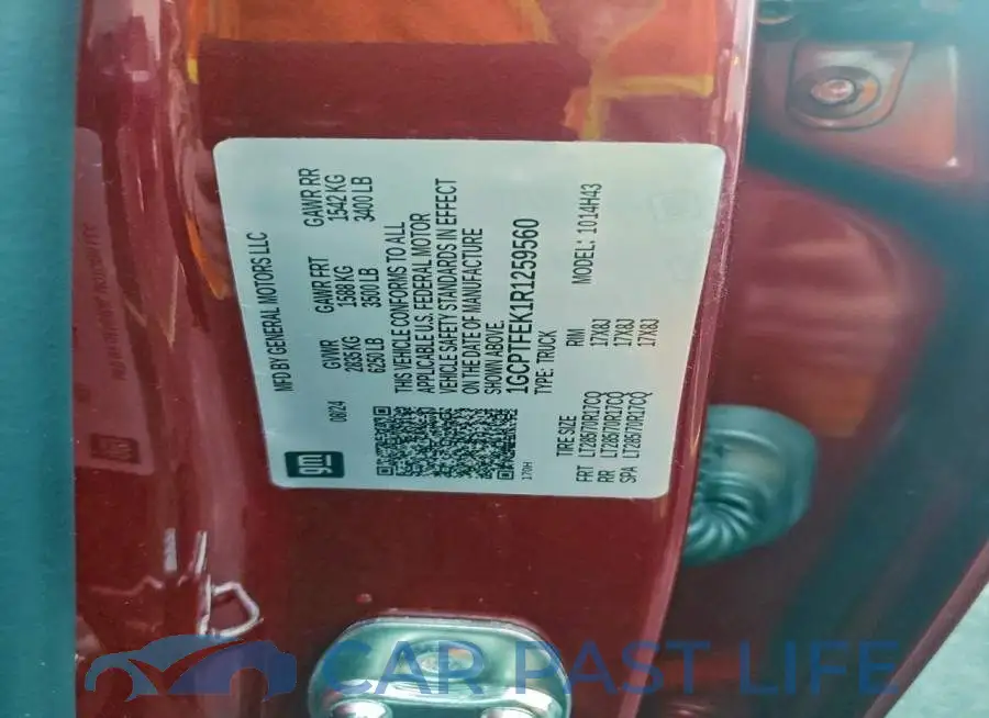 1GCPTFEK1R1259560# 12