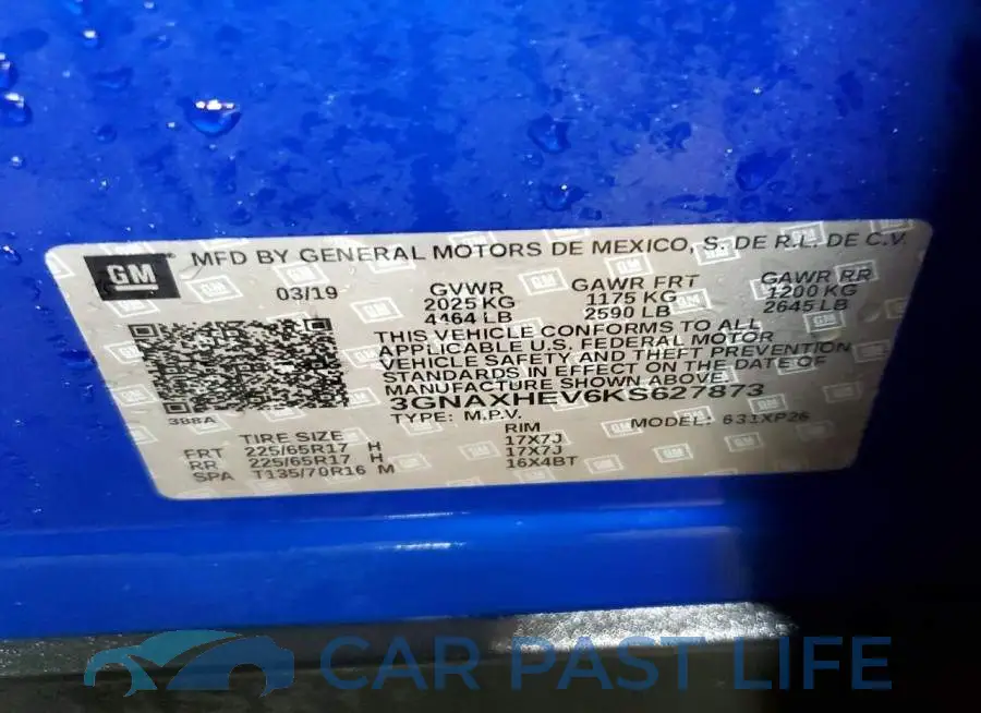 3GNAXHEV6KS627873# 12