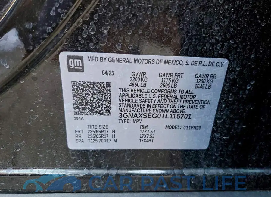3GNAXSEG0TL115701# 13