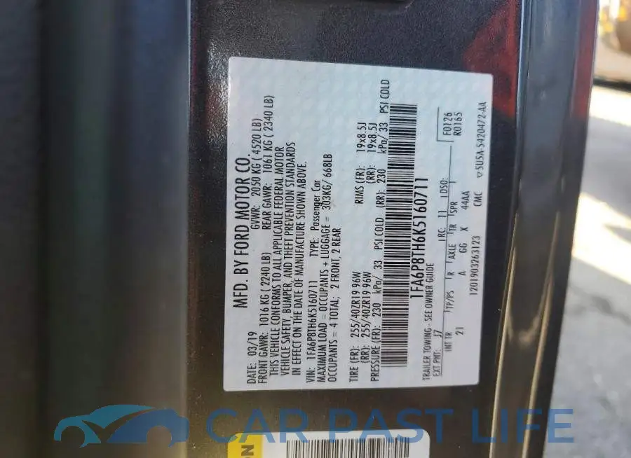 1FA6P8TH6K5160711# 12