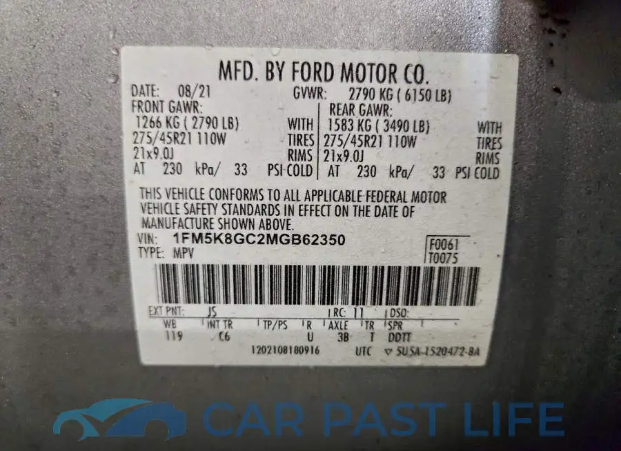 1FM5K8GC2MGB62350# 14