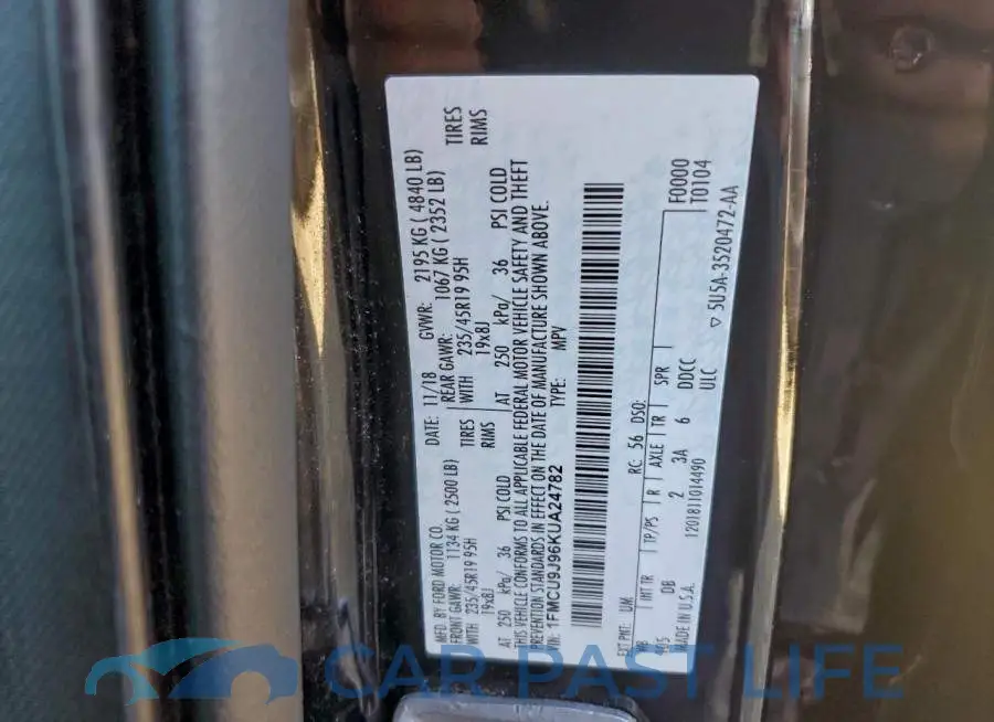 1FMCU9J96KUA24782# 13