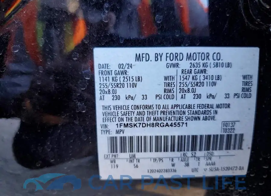 1FMSK7DH8RGA45571# 12