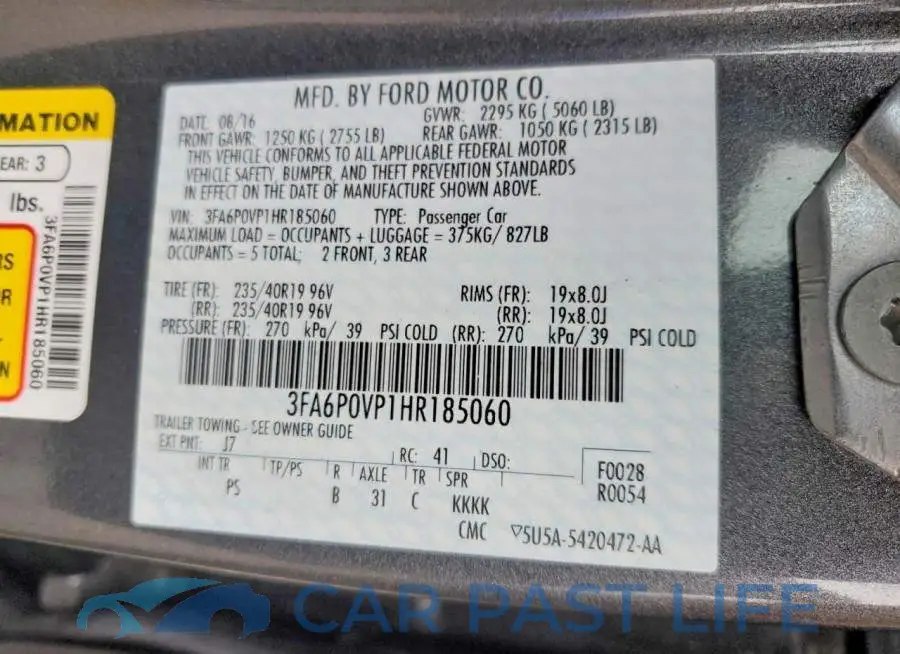 3FA6P0VP1HR185060# 12