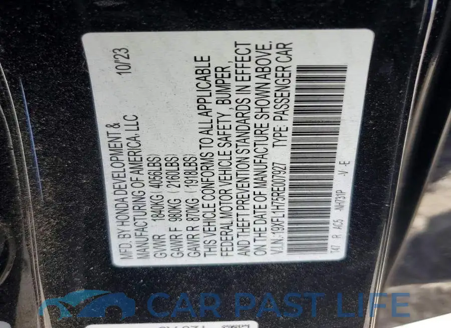 19XFL1H75RE007927# 12