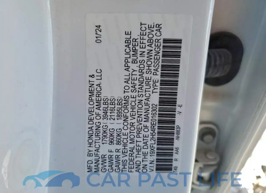 19XFL2H54RE016302# 13