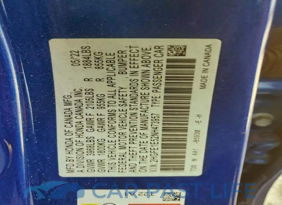 2HGFE1E52NH473957# 12
