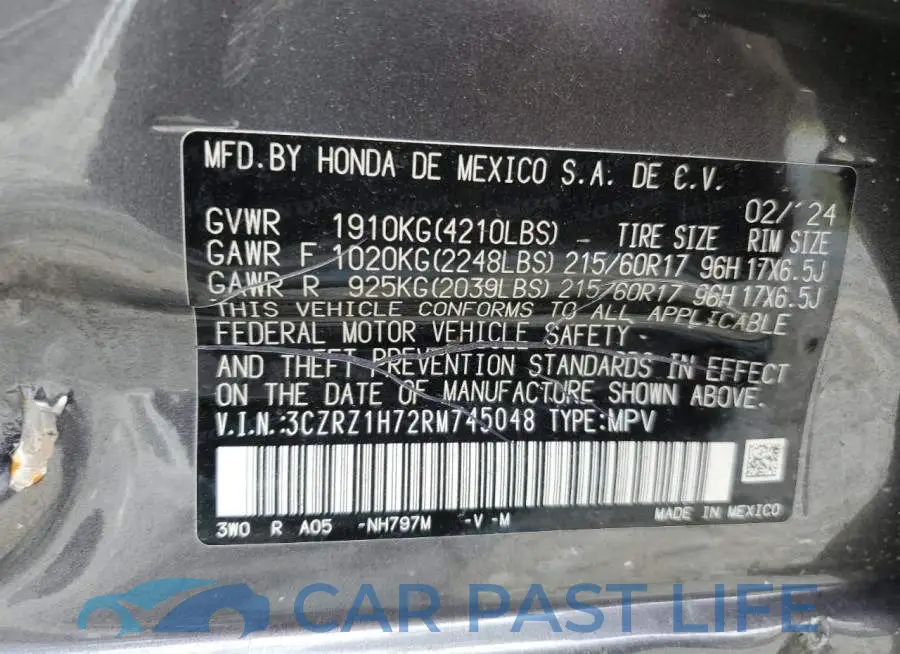 3CZRZ1H72RM745048# 12