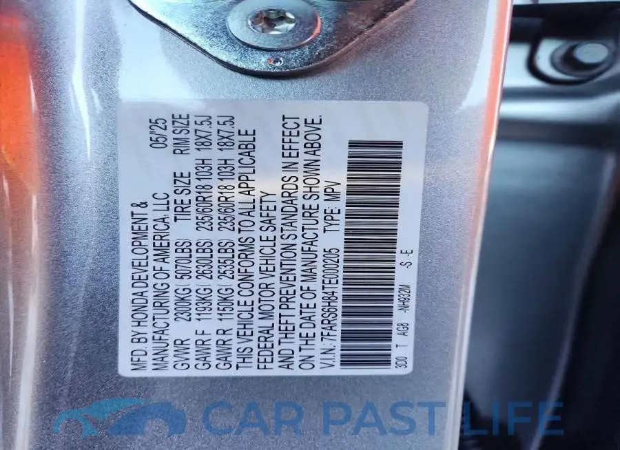 7FARS6H84TE000205# 13