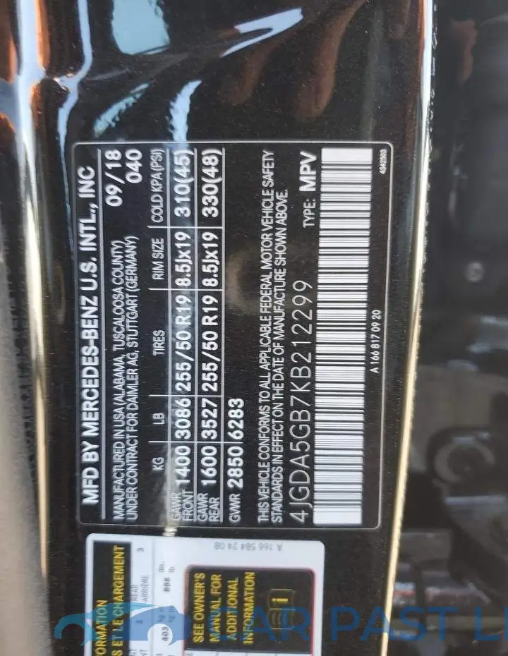 4JGDA5GB7KB212299# 13