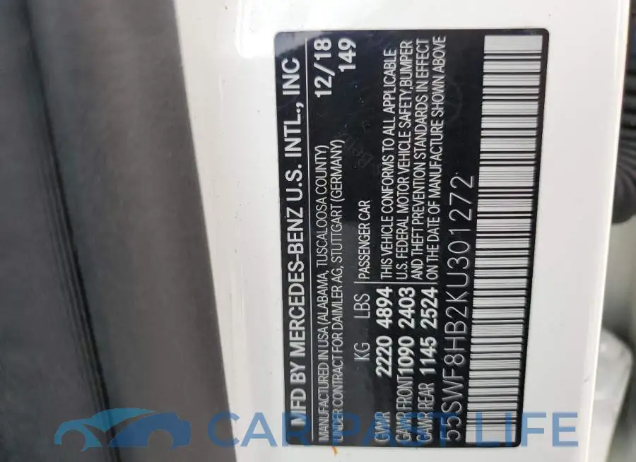 55SWF8HB2KU301272# 12