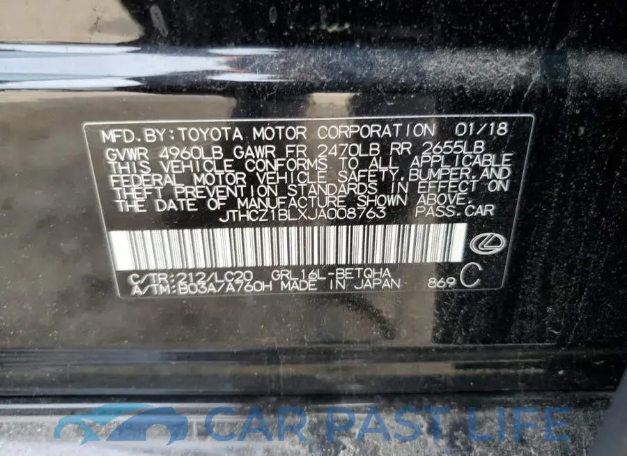 JTHCZ1BLXJA008763# 12