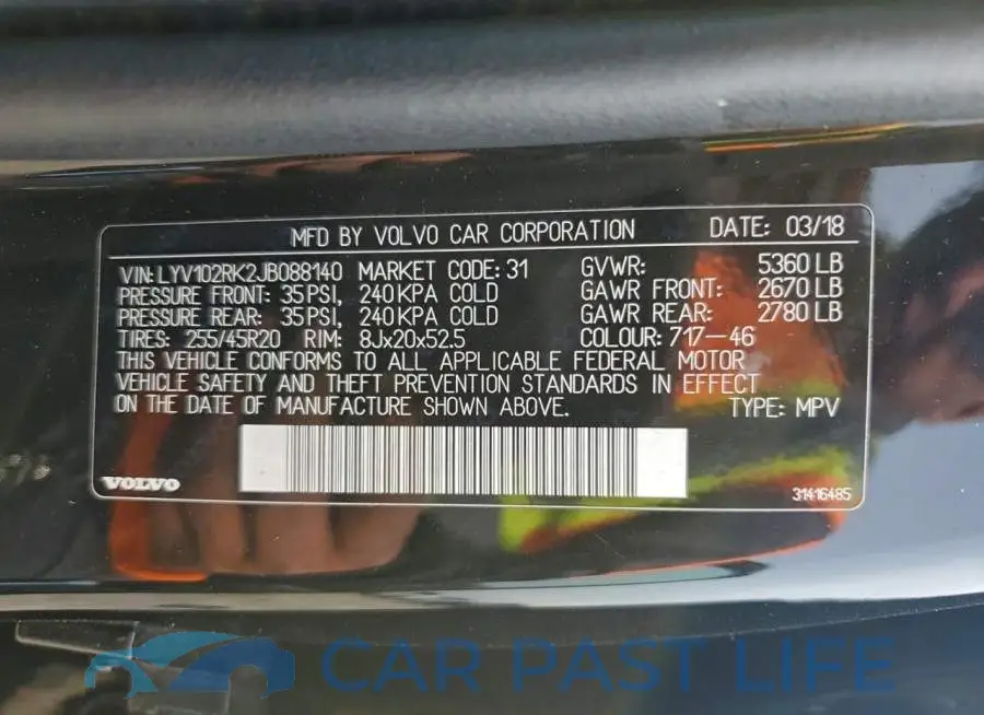 LYV102RK2JB088140# 12
