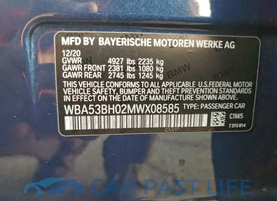 WBA53BH02MWX08585# 12