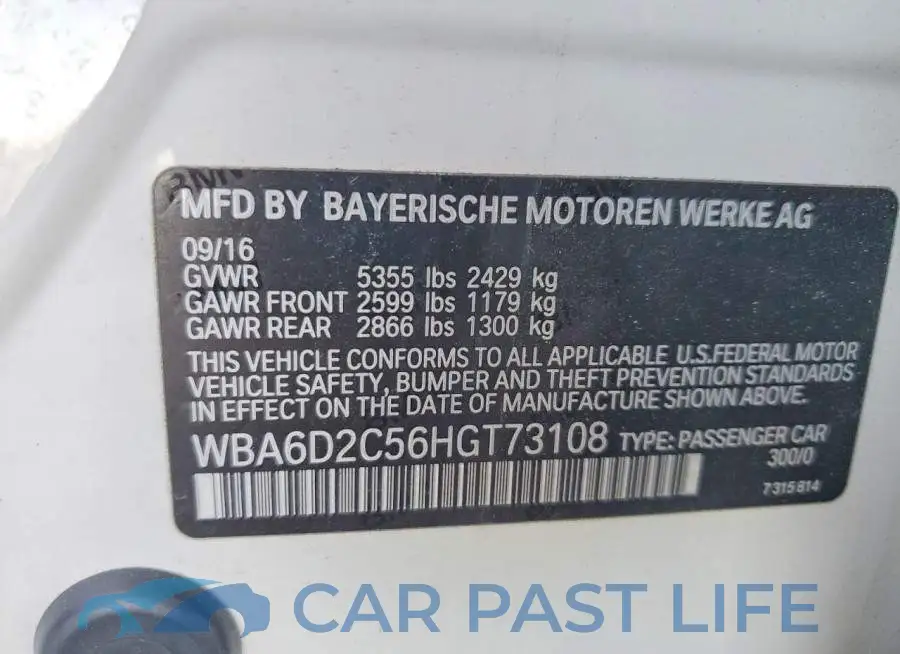 WBA6D2C56HGT73108# 12