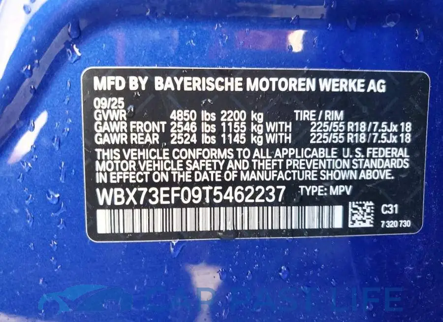 WBX73EF09T5462237# 13