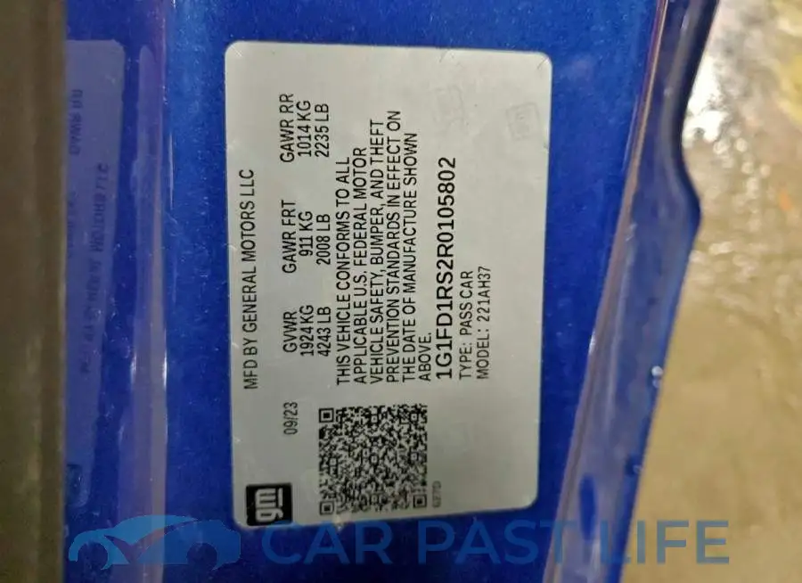 1G1FD1RS2R0105802# 12