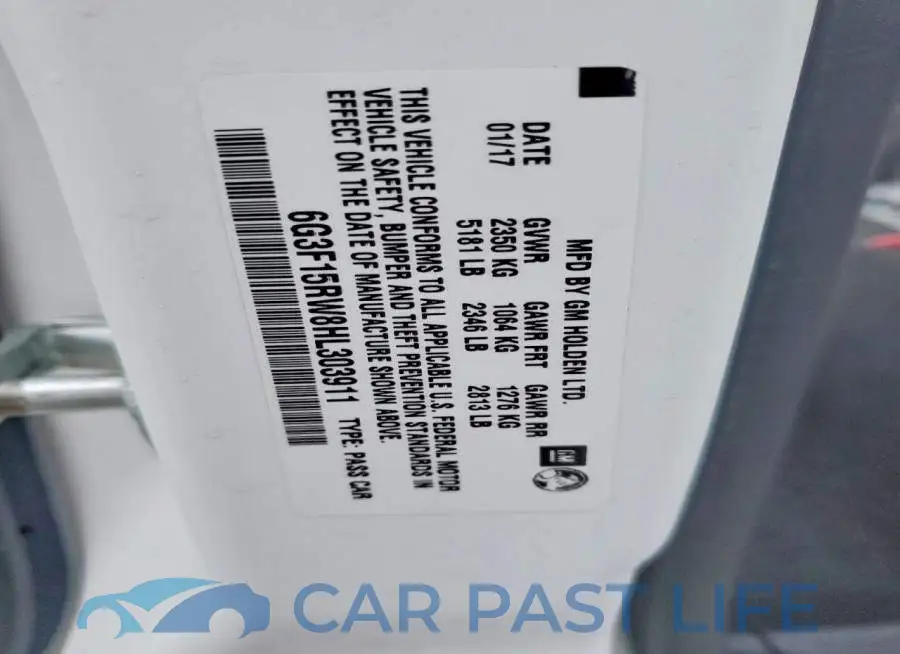 6G3F15RW8HL303911# 12