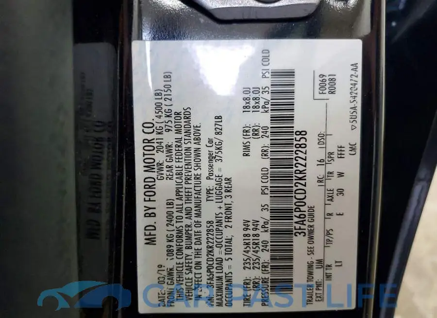 3FA6P0CD2KR222858# 13