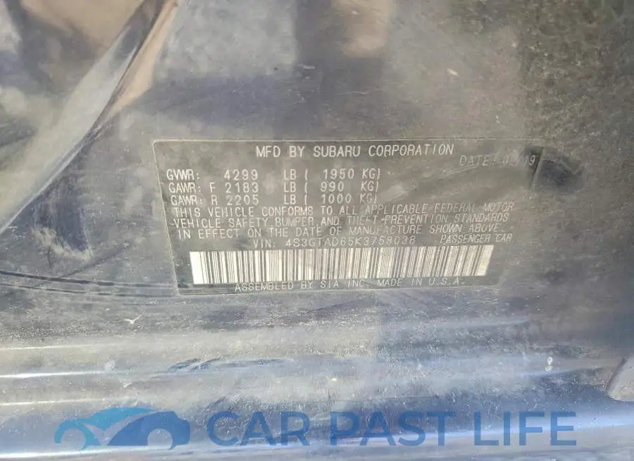4S3GTAD65K3758038# 12